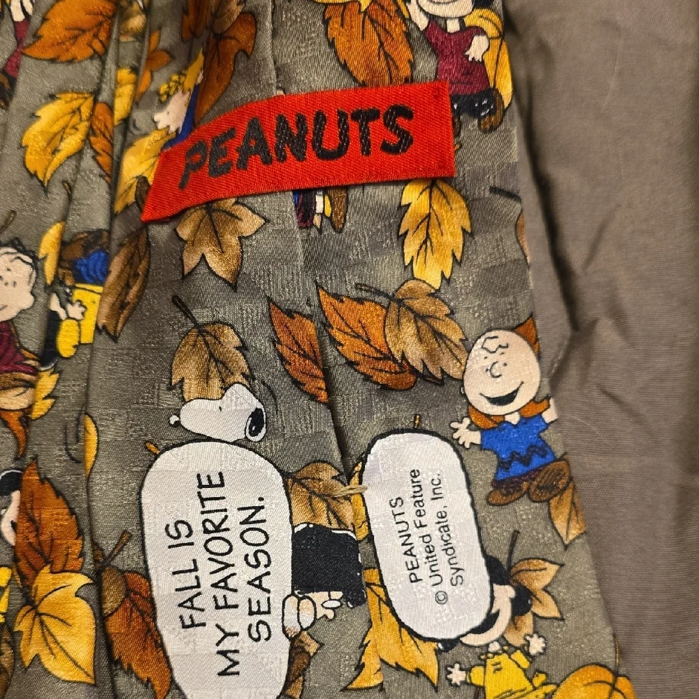 Peanuts Gray‎ Tie with Colorful Characters